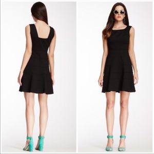 Trina Turk black fit & flare LBD knee length dress nikola black size 8 medium m